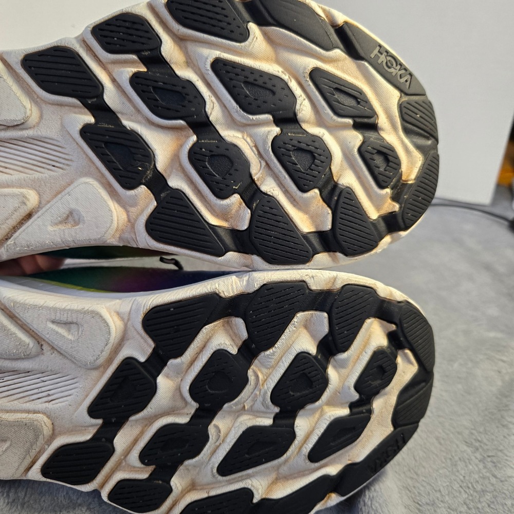 Hoka Clifton 9 Women 10B Running Shoes Black Multi Rainbow 1127896 BKML Tie Dye - Picture 10 of 10